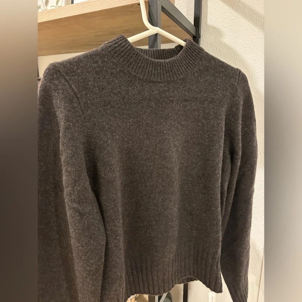 NWT Reformation Espresso Calloway Regenerative Wool Crew Sweater Size XS - Picture 7 of 8